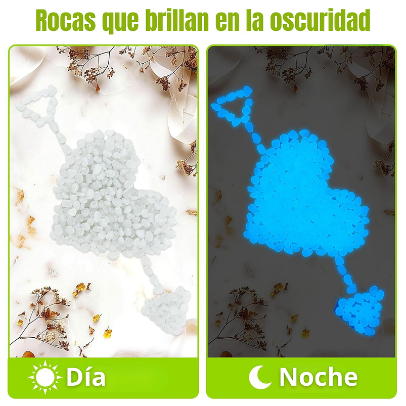 Piedras Decorativas de Jardín Acuarios Jardin de Hadas x800 Piezas Brillan En Oscuridad 24