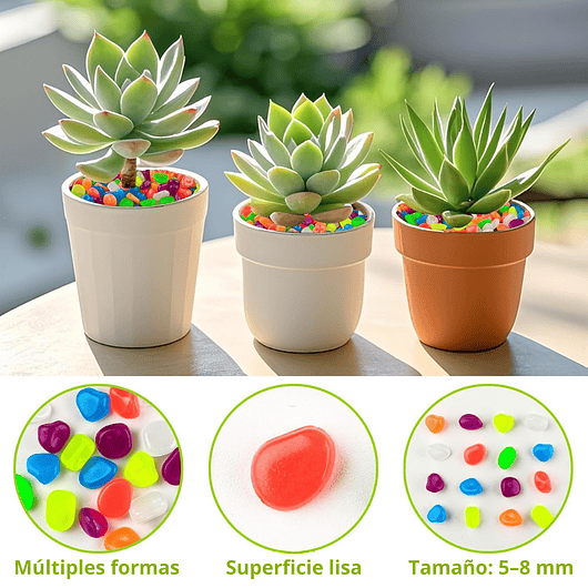 Piedras Decorativas de Jardín Acuarios Jardin de Hadas x800 Piezas Brillan En Oscuridad 5