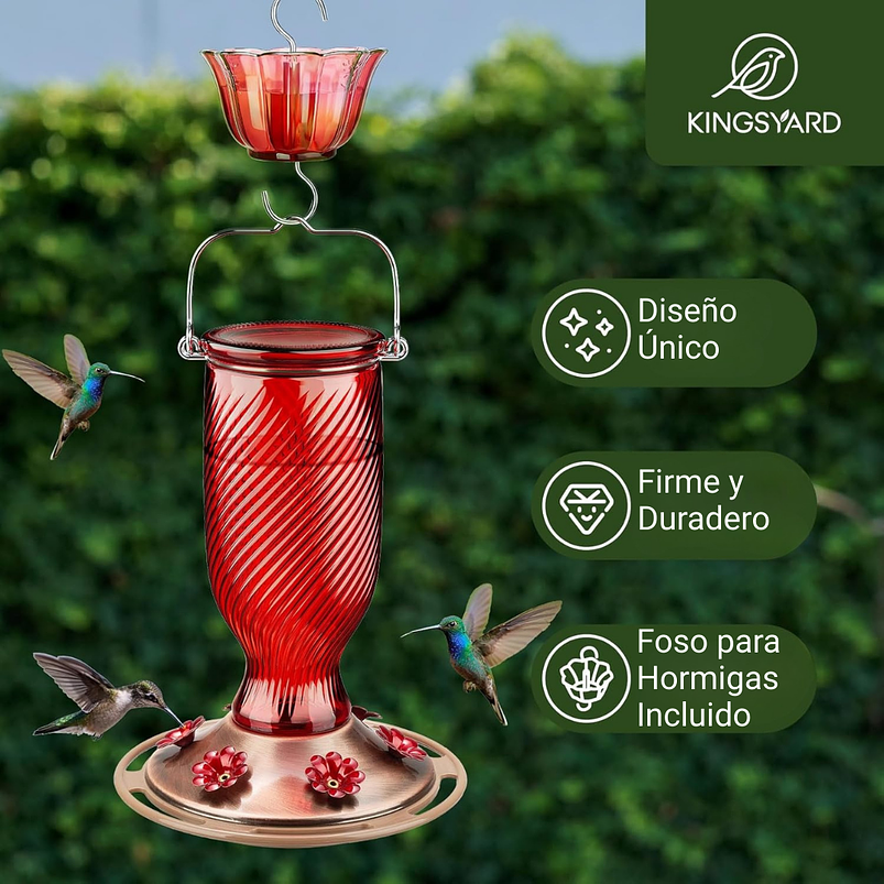 Bebedero Colibries Vintage En Vidrio x700ml 11