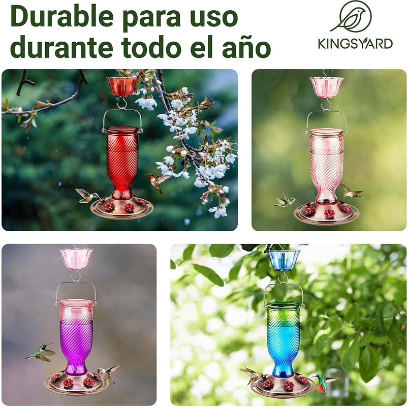 Bebedero Colibries Vintage En Vidrio x700ml 13