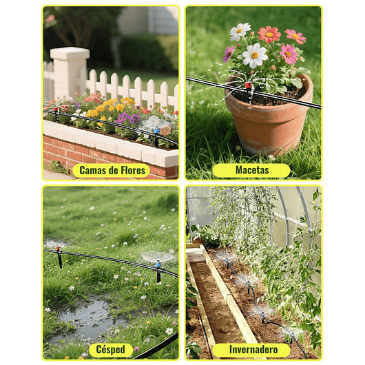 Kit Sistema De Riego Por Goteo 36m Boquillas Ajustables 7