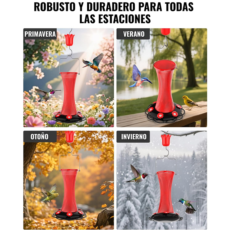 Bebedero Colgante Aves y Colibries Botella en Vidrio x 20onzas 4