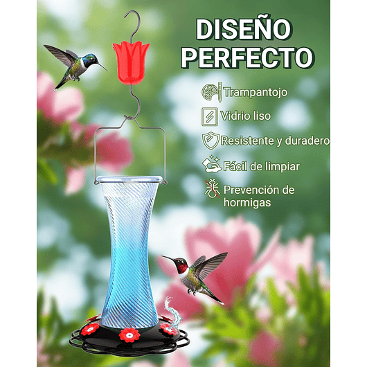 Bebedero Colgante Aves y Colibries Botella en Vidrio x 20onzas 7