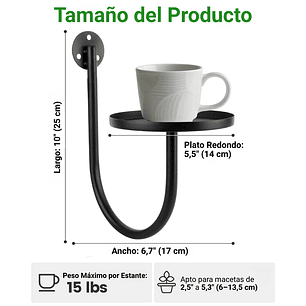 Soporte de Macetas y Plantas en Pared Metalico x3 Unidades