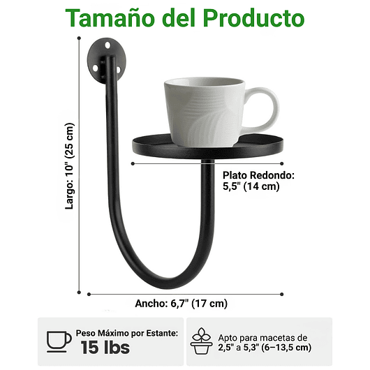 Soporte de Macetas y Plantas en Pared Metalico x3 Unidades 2
