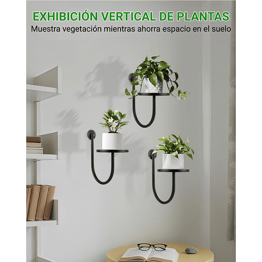 Soporte de Macetas y Plantas en Pared Metalico x3 Unidades 3