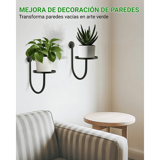 Soporte de Macetas y Plantas en Pared Metalico x3 Unidades 4
