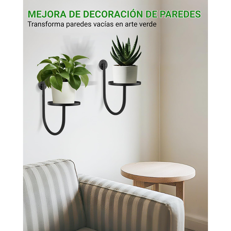 Soporte de Macetas y Plantas en Pared Metalico x3 Unidades 4