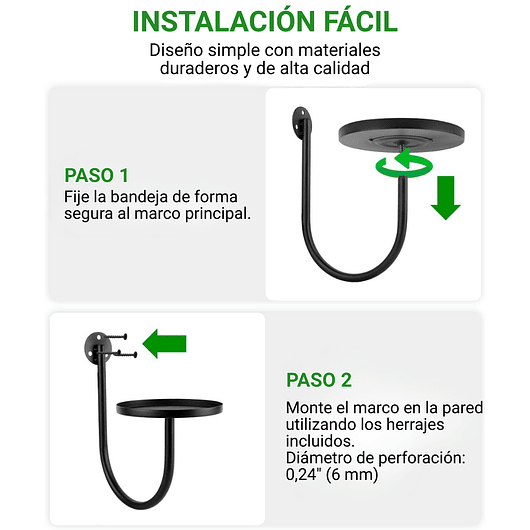 Soporte de Macetas y Plantas en Pared Metalico x3 Unidades 5