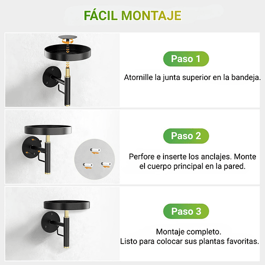 Soporte De Pared Metalico x3 Unidades Para Macetas y Plantas De Interior 4