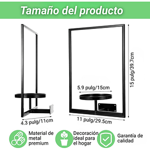 Soporte Decorativo De Pared Para Plantas x2 Piezas Metalico de Interiores