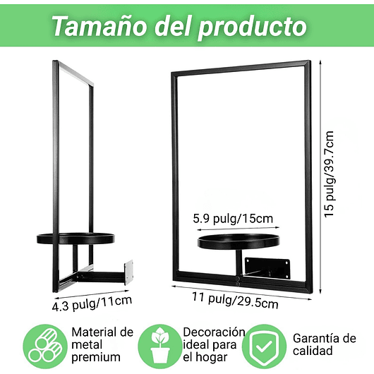 Soporte Decorativo De Pared Para Plantas x2 Piezas Metalico de Interiores 2