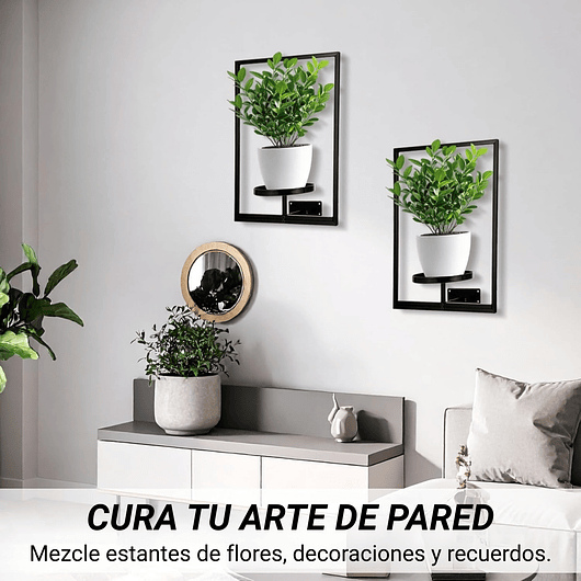 Soporte Decorativo De Pared Para Plantas x2 Piezas Metalico de Interiores 3
