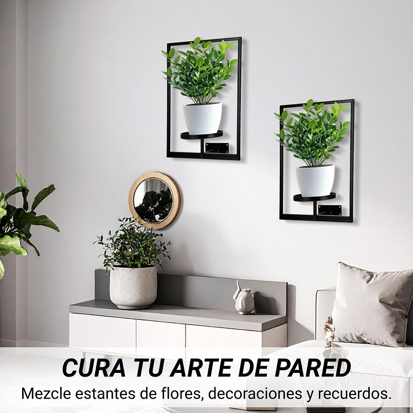 Soporte Decorativo De Pared Para Plantas x2 Piezas Metalico de Interiores 3