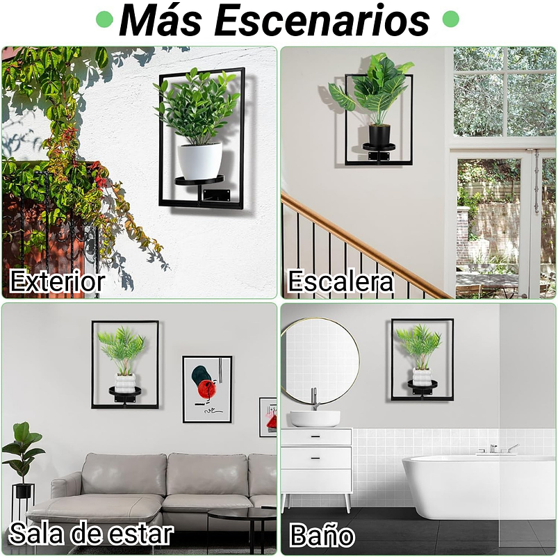 Soporte Decorativo De Pared Para Plantas x2 Piezas Metalico de Interiores 6