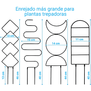 Soporte Para Plantas Trepadoras Enrejado Metalico x4 Unidades