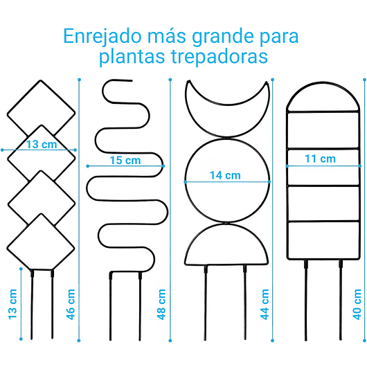 Soporte Para Plantas Trepadoras Enrejado Metalico x4 Unidades 2