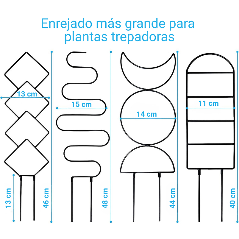 Soporte Para Plantas Trepadoras Enrejado Metalico x4 Unidades 2