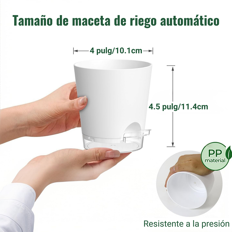 Macetas Con Riego Automático x5 Unidades Para Plantas Interior 4
