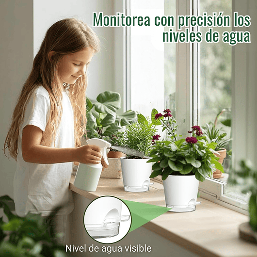 Macetas Con Riego Automático x5 Unidades Para Plantas Interior 5