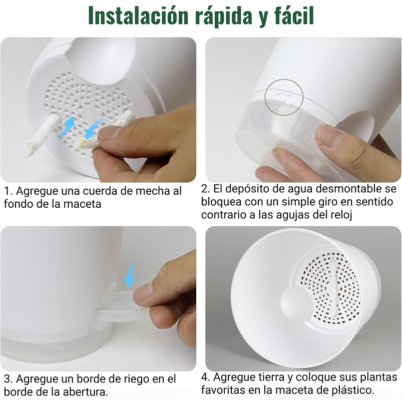 Macetas Con Riego Automático x5 Unidades Para Plantas Interior 7