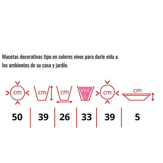 Maceta Clásica Para Plantas Más Plato Wengue 50cm Diámetro  2