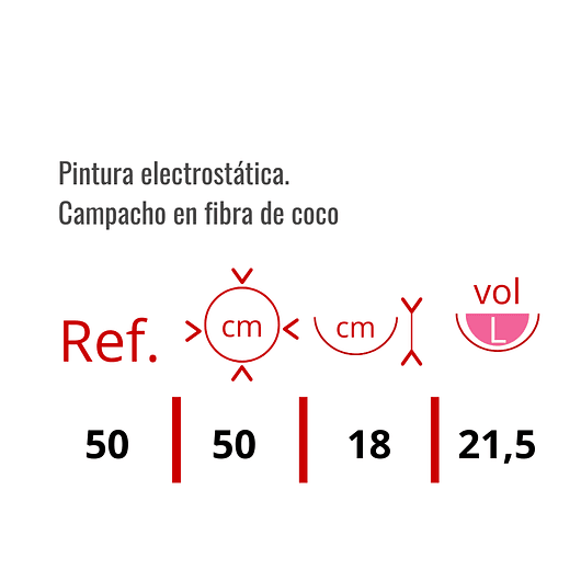 Canasta De Colgar Para Plantas Más Nido De Coco x50 Centímetros Diámetro 2