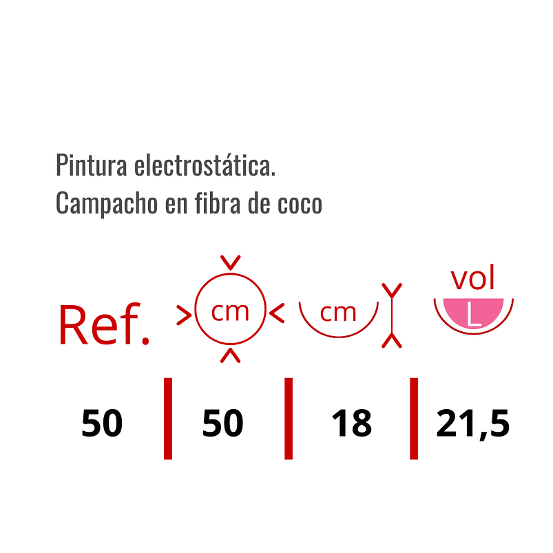 Canasta De Colgar Para Plantas Más Nido De Coco x50 Centímetros Diámetro 2