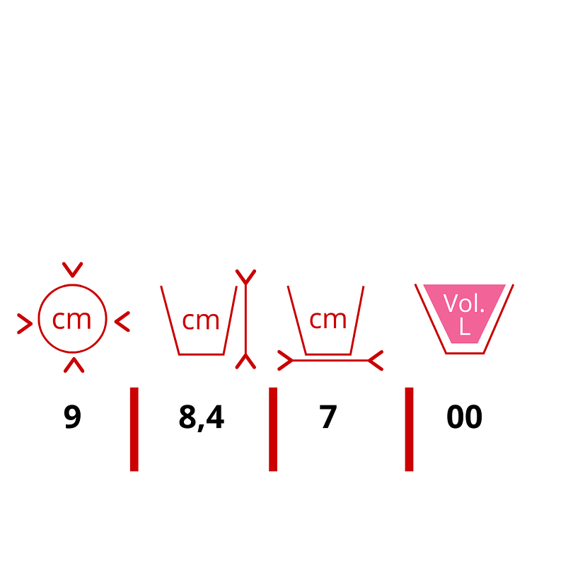 Maceta Plástica Bahía Colores 9cm Diámetro x8cm Alto Fina 12