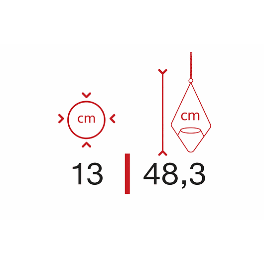 Soporte de Plantas Diseño Rombo Para Macetas Colgante 48cms Alto x 13cm Diámetro 3