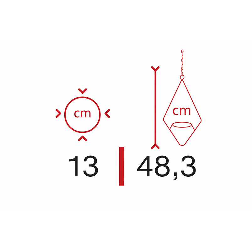 Soporte de Plantas Diseño Rombo Para Macetas Colgante 48cms Alto x 13cm Diámetro 3