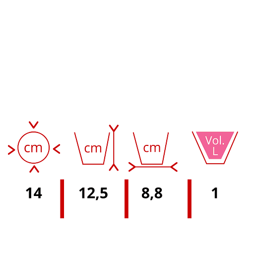 Soporte de Maceta para Mesa más Maceta Plástica Brillante 14cm Blanco 15