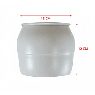 Matera - Maceta Aluminio Blanco Mate 15cm Diámetro x12 Cm Alto