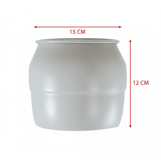 Matera - Maceta Aluminio Blanco Mate 15cm Diámetro x12 Cm Alto 2