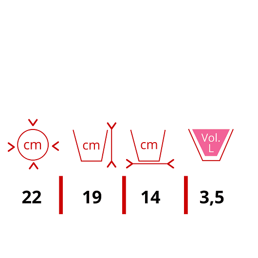 Maceta Redonda Plástica Brillante 22 centimetros Diámetro x19 cm Alto Milan 9