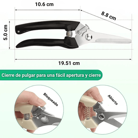 Tijera De Poda De Plantas Jardinería Acero Inoxidable X2 Und 6