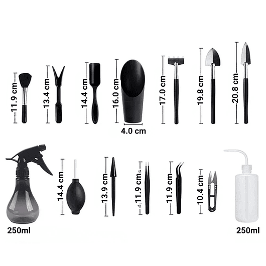 Kit Herramientas Bonsái x14 Piezas Premium Cactus Suculenta 4