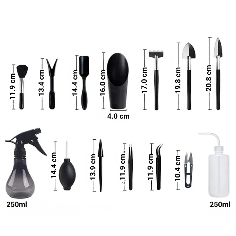 Kit Herramientas Bonsái x14 Piezas Premium Cactus Suculenta 4