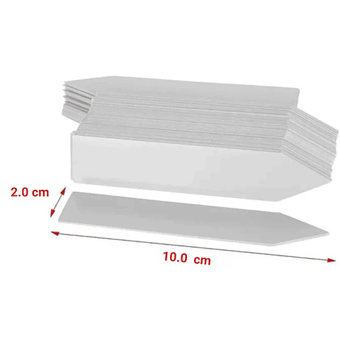 Etiqueta de Plantas Plástica Marcar Rectangular x100 Blanco
