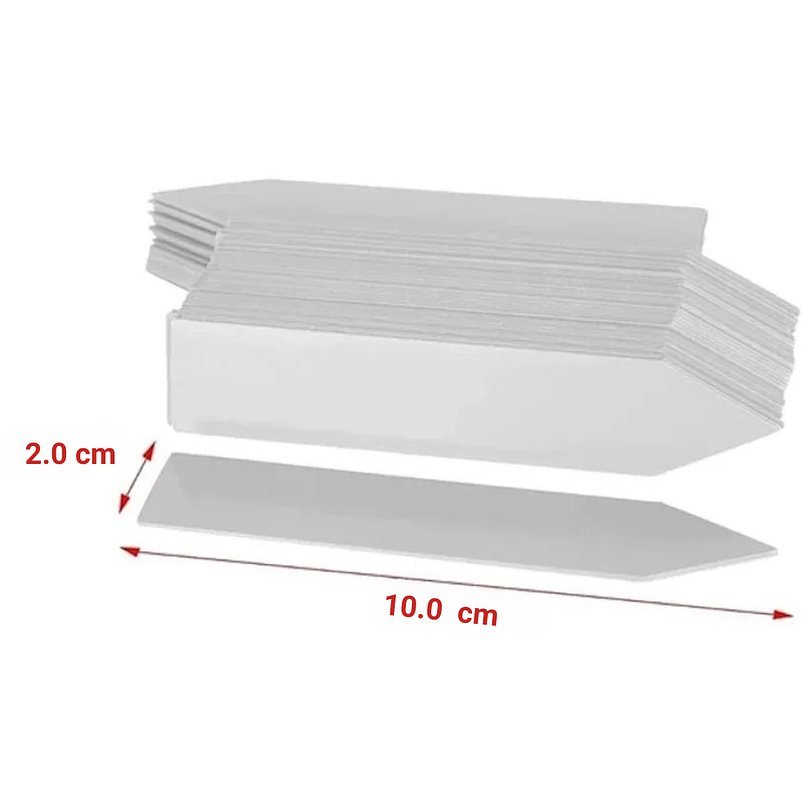 Etiqueta de Plantas Plástica Marcar Rectangular x100 Blanco 2