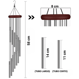 Campana De Viento Jardín Terraza x12 Tubos en Aluminio