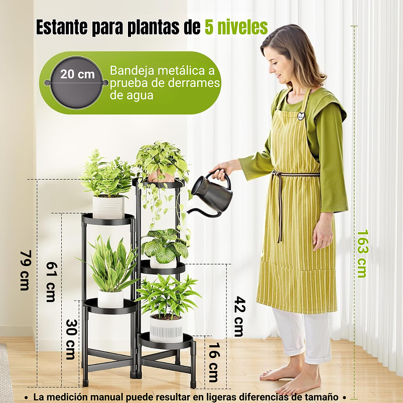 Soporte De Plantas Macetas x5 Puestos Escalonado Metálico 2