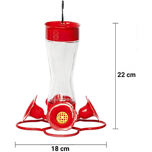 Bebedero Aves Colibríes En Vidrio De Colgar X4 Flores