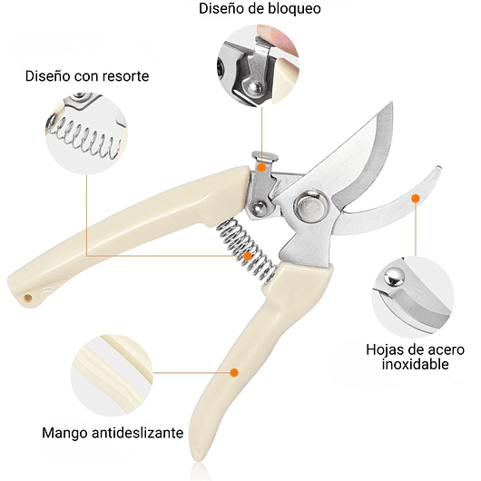 Tijera de Poda Para Plantas - Jardinería Hoja En Acero 19