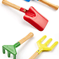 Juego Herramientas Jardinería Para Niños Metal Madera x5 Piezas - Miniatura 4
