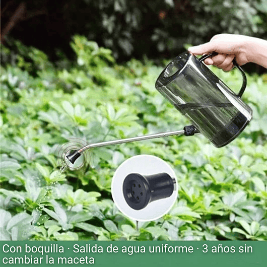Regadera Premium Plantas Jardin X1 Litro Salida Larga Acero 7