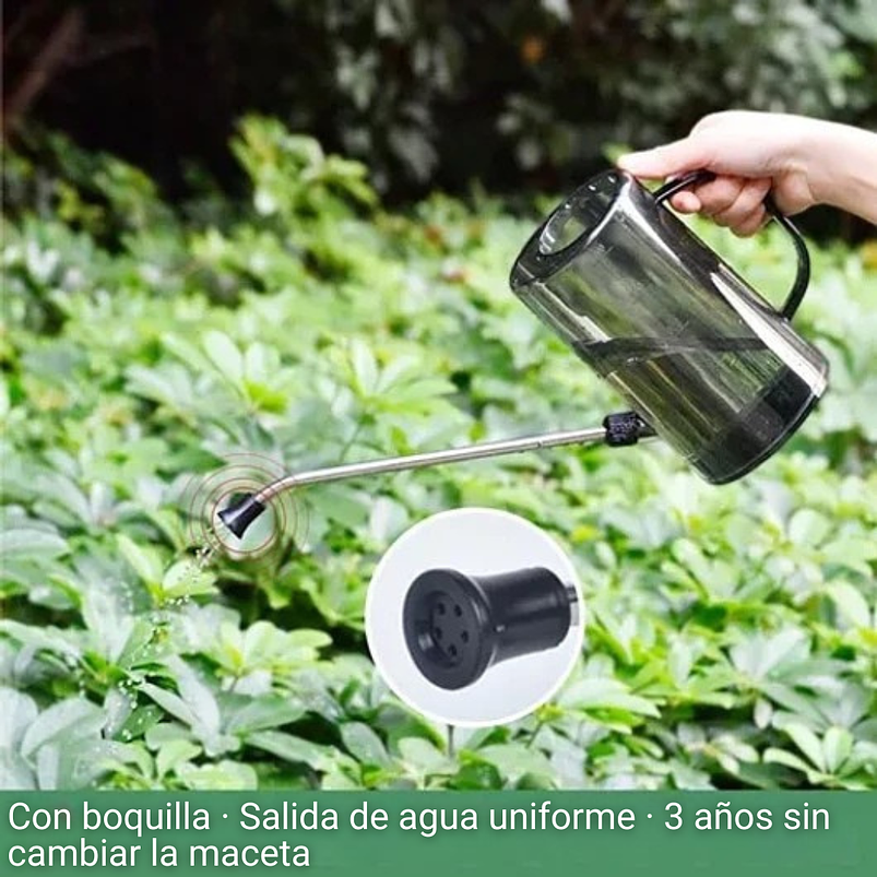 Regadera Premium Plantas Jardin X1 Litro Salida Larga Acero 7