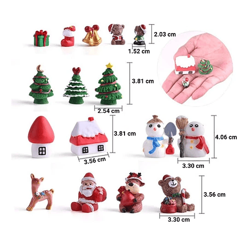 Kit Decorativo Plantas Terrarios Jardín de Hadas Navidad