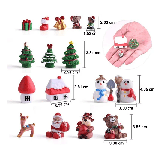 Kit Decorativo Plantas Terrarios Jardín de Hadas Navidad 2