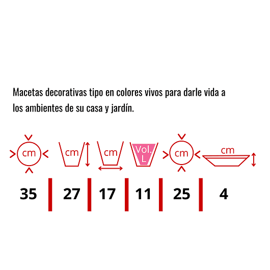 Maceta Plantas Clásica Firme Más Plato 35cm Diámetro x27cm Alto 3